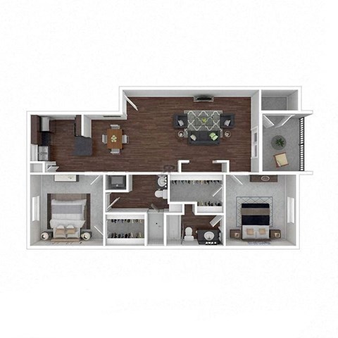A floor plan of a house with a kitchen, living room, and bathroom.